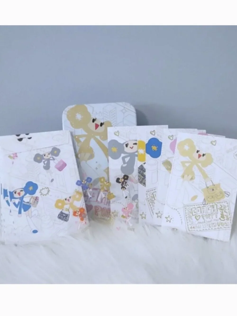 Coach Poppy-Chan RARE stationery set notecards stickers tin NWOT